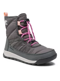 Sorel Śniegowce Youth Whitney II Short Lace WP NY3903 Szary - Buty dla dziewczynek - miniaturka - grafika 1