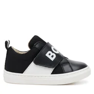 Buty dla chłopców - Sneakersy BOSS J52161 S Czarny - miniaturka - grafika 1