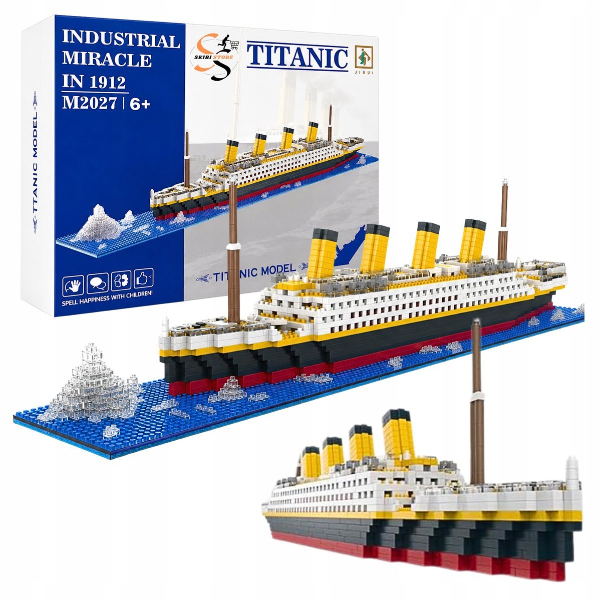 Klocki Titanic Statek 1878 El Model Kolekcjonerski 56cm Duża Figurka 3D