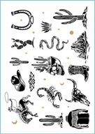 Zabawki kreatywne - Tatuaże tymczasowe zmywalne dziki zachód, arkusz A4 - miniaturka - grafika 1