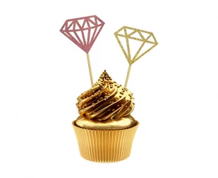 Pikery na muffiny Diamenty - 15 cm - 6 szt. - Wieczór panieński i kawalerski - miniaturka - grafika 1