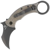 Noże - Nóż składany FOX Tribal K Karambit Bronze Titanium, PVD M390 by Doug Marcaida (FX-802 TiPVD) - miniaturka - grafika 1