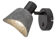 Lampy ścienne - Kinkiet ścienny Farelia czarno-popielaty 1xE14x10W z włącznikiem do sypialni wym: 11 x 17 cm metal IP20 Rabalux - miniaturka - grafika 1