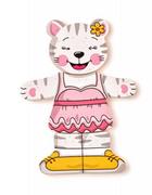 Zabawki interaktywne dla dzieci - WOODY Puzzle kotek do ubierania WD90019 - miniaturka - grafika 1