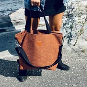 Torebki damskie - Duża torba shopperka Mili Duo - miedziany brąz - miniaturka - grafika 1