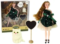 Domki dla lalek - Lalka Dla Dzieci Emily Drewniane Serce Biały Kotek - miniaturka - grafika 1