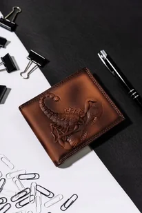 Always Wild Portfel męski ze skóry naturalnej ze skorpionem na froncie - Always Wild NoSize - Portfele - miniaturka - grafika 1