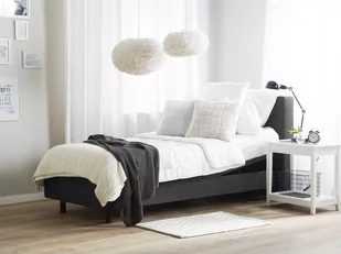 Beliani Łóżko regulowane tapicerowane 80 x 200 cm szare DUKE - Łóżka - miniaturka - grafika 1