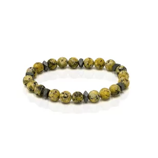 Bransoletka koraliki w kolorze żółtym EM 27 - EM Men's Accessories - Bransolety męskie - miniaturka - grafika 1