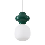 Lampy sufitowe - Zwisowa lampa do salonu VILROSA LE44554 z ceramiki biała ciemnozielona - miniaturka - grafika 1