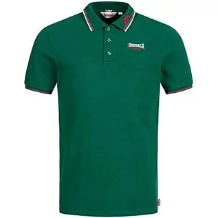 Koszulki męskie - Lonsdale Męska koszulka polo Lion Slim Fit, zielone butelki, S - grafika 1
