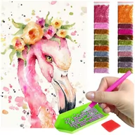 Zabawki kreatywne - Haft Diamentowy ARTULIO, Obraz DIY 5D, Diamond Painting, Mozaika Diamentowa 40X60cm (Malowniczy flaming) + Zestaw Akcesoriów - miniaturka - grafika 1