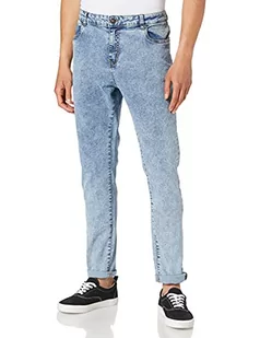 Urban Classics Slim Fit Spodnie Męskie, Lekkie Skyblue Kwasowe sprane, 31W / 32L - Spodnie męskie - miniaturka - grafika 1