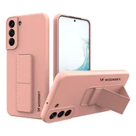Etui i futerały do telefonów - Wozinsky Kickstand Case silikonowe etui z podstawką etui Samsung Galaxy S22+ różowe - miniaturka - grafika 1