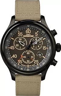 Paski - Timex Expedition Field Chronograph męski zegarek 43 mm pasek Beżowy/czarny - grafika 1