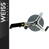 Poziomice, łaty, miary - Taśma stalowa lakierowana biała z rozbiegiem 100m WEISS - miniaturka - grafika 1