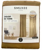 Zasłony - Smukee Welwetowe zasłony na taśmie Camel Brąz 140x250 cm model: 380/5 - miniaturka - grafika 1