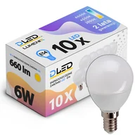 Żarówki LED - 10x Żarówka LED E14 660lm 6W  CCD kulka CIEPŁA - miniaturka - grafika 1