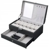 Biżuteria - akcesoria - PUDEŁKO ETUI ORGANIZER SZKATUŁKA ZEGARKI 12szt G24 - miniaturka - grafika 1