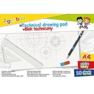 Szkolne artykuły papiernicze - GIMBOO Blok techniczny A3 10 kart 150gsm biały - miniaturka - grafika 1