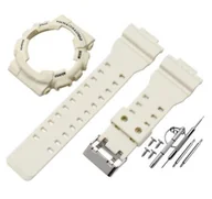 Akcesoria do smartwatchy - 2W1 Opaska Pasek + Etui Casio G-Shock Ga-100 Ga-110 Gd-100 G-8900 Biała (Czarny Napis) - miniaturka - grafika 1