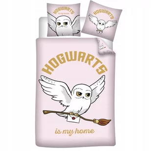 HARRY POTTER HOGWARTS SOWA RÓŻOWA POŚCIEL KOMPLET POŚCIELI 140X200 - Pościel dla dzieci - miniaturka - grafika 1