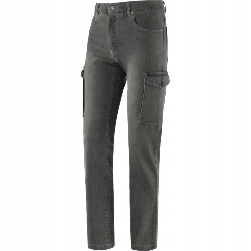 SPODNIE BOJÓWKI DAMSKIE DZINSOWE SZARE ROZMIAR 54