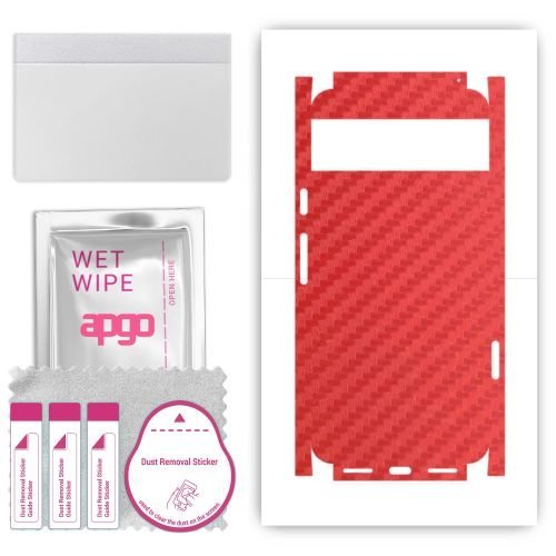 folia naklejka skórka strukturalna na TYŁ+BOKI do Google Pixel 8 - Carbon Czerwony - apgo SKINS