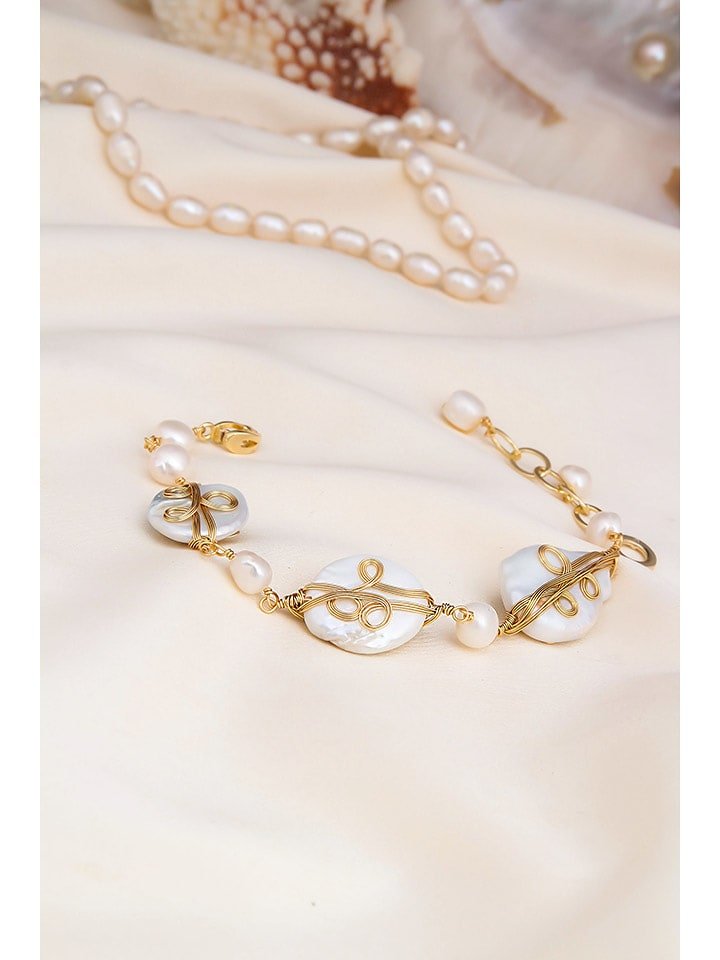 Pierres delicates Bransoletka w kolorze białym z perłami