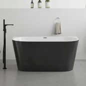 Wanny - VENTE-UNIQUE Wanna wolnostojąca przyścienna - 255 l - 180 x 75 x 58 cm - Czarny z połyskiem - Akryl - DIVINA - miniaturka - grafika 1