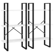 Szafy i regały magazynowe - shumee Regały magazynowe 2 szt. białe 60x30x210 cm płyta wiórowa - miniaturka - grafika 1
