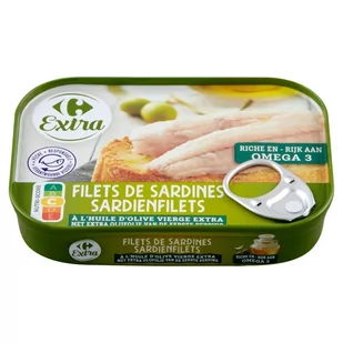 Carrefour Extra Filety z sardynek w oliwie z oliwek extra virgin 100 g - Konserwy i dania rybne - miniaturka - grafika 1