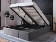 Łóżko tapicerowane z pojemnikiem 120x200 TOP line 7 Velvet Grafitowy