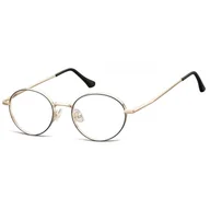 Okulary korekcyjne, oprawki, szkła - Okulary zerówki oprawki korekcyjne medium M299B złoto-czarne - miniaturka - grafika 1
