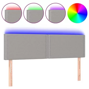 Lumarko Zagłówek do łóżka z LED, jasnoszary, 144x5x78/88 cm, tkanina - Inne meble do sypialni - miniaturka - grafika 3