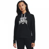 Bluzy sportowe damskie - Damska bluza treningowa Under Armour UA Rival Terry Graphic Hoody - czarna - UNDER ARMOUR - miniaturka - grafika 1
