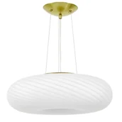 Lampy sufitowe - NOWOCZESNA LAMPA WISZĄCA BIAŁO-ZŁOTA MONARTE D48 - miniaturka - grafika 1