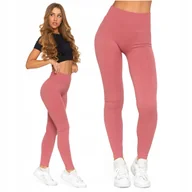 Legginsy - Getry Damskie Prążkowane LEGGINSY z Wysokim Stanem w Prążek MORAJ S/M - miniaturka - grafika 1