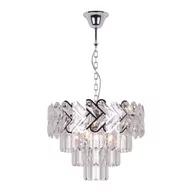 Lampy sufitowe - Kaja Toscana Gold lampa wisząca 6x40W srebrny/kryształ K-8172 - miniaturka - grafika 1