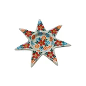 Świeczniki - Ceramiczny świecznik gwiazda Ceramika Bolesławiec - miniaturka - grafika 1