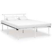 Łóżka - vidaXL Rama łóżka, biała, metalowa, 140 x 200 cm - miniaturka - grafika 1