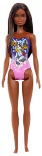 Mattel, Lalka Barbie Plażowa w fioletowo-różowym kostiumie - Lalki dla dziewczynek - miniaturka - grafika 1