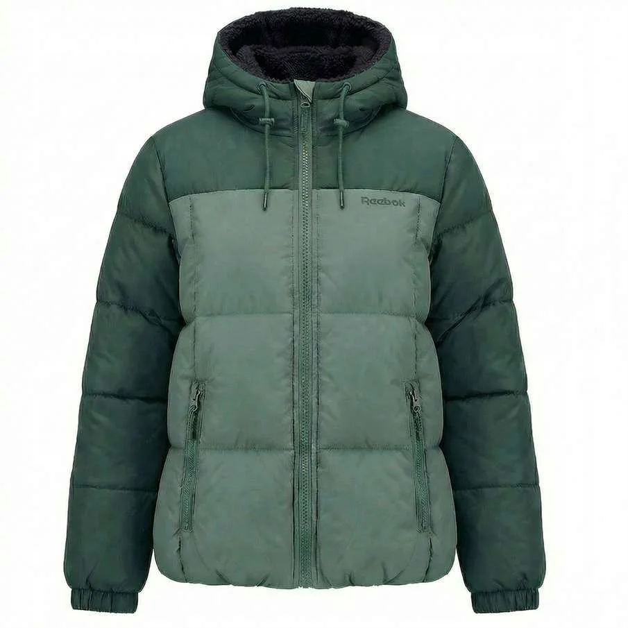 Kurtka zimowa damska Reebok 2 w 1 z kapturem M zielony czarny OLRB2103