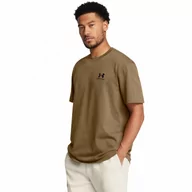 Koszulki sportowe męskie - Męski t-shirt z nadrukiem Under Armour UA Icon Fleece Crew - brązowy - UNDER ARMOUR - miniaturka - grafika 1