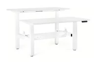 Biurka - Podwójne biurko Fighter Double Desk - Stelaż i Blat - 160x140 cm - YZ-02 Biały - miniaturka - grafika 1