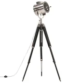 Lampy stojące - Czarna retro lampa podłogowa z drewna mango - EX192-Erfis - miniaturka - grafika 1