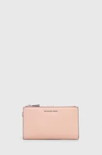 Portfele - MICHAEL Michael Kors portfel skórzany damski kolor różowy - grafika 1