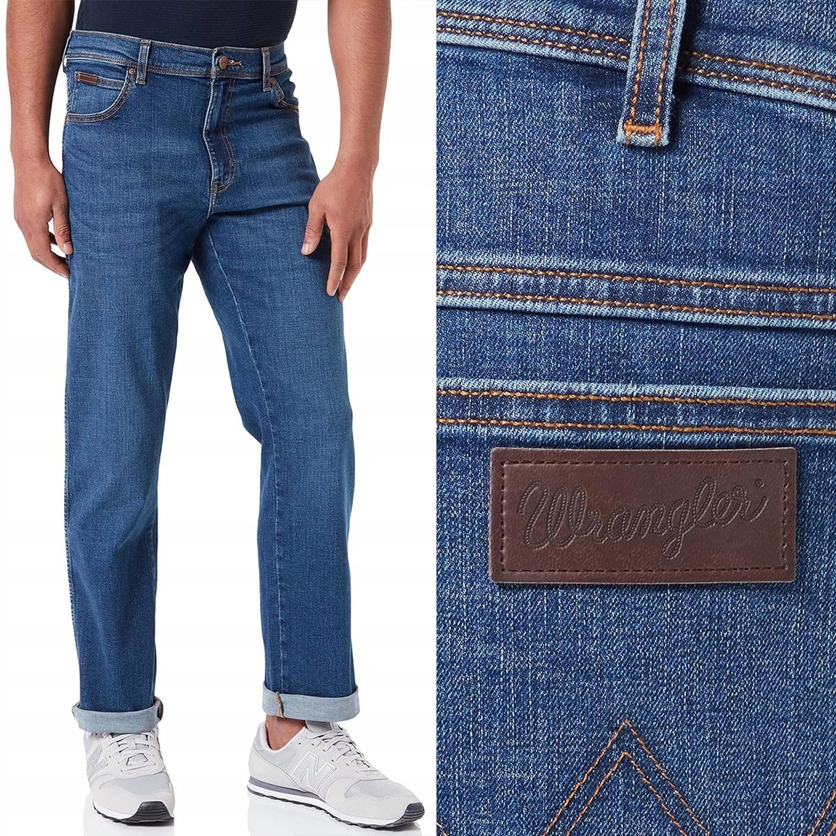 Wrangler TEXAS AUTHENTIC STRAIGHT Blue Nights CIEMNY DżINS W34 L34