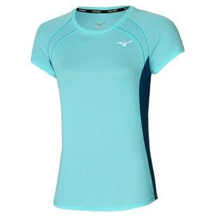 Koszulka damska Mizuno  DryAeroFlow Tee Angel Blue S - Koszulki i topy damskie - miniaturka - grafika 1