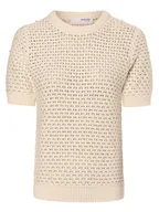 Swetry damskie - Selected Femme Sweter damski - SLFPenny Kobiety Bawełna beżowy|biały jednolity, L - miniaturka - grafika 1